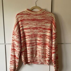 Orange cream sweater, mock neck